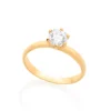 Anel Solitário Rommanel banhado a ouro 18k com zircônia - 5124051406