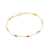 Pulseira Rommanel folheada a ouro 18k com cristais coloridos - 5506431814