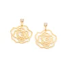 Brinco Rommanel banhado a ouro 18k flor com cristal