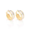 Brinco Rommanel banhado a ouro 18k formato argola com aplicação de rhodium