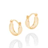 Brinco Argola Quadrados Vazados Rommanel Banhado A Ouro 18k
