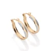 Brinco Argola Rommanel Banhado a Ouro 18k com Aplicação de Rhodium
