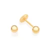 Brinco Bola Lisa Infantil Banhado A Ouro 18k