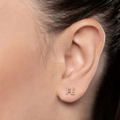 Brinco Fé Rommanel Banhado A Ouro 18k