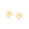Brinco Flor Rommanel Banhado A Ouro 18k Com Zircônias