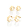 Kit Brincos Meia Argola Esplêndida Rommanel Banhado A Ouro 18k