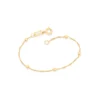 Pulseira Infantil Rommanel Com Bolas Banhada A Ouro 18k Fio Cingapura