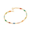Pulseira Rommanel banhada a ouro 18k com pedras coloridas