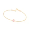 Pulseira Rommanel Banhada a Ouro 18k com Zircônia Gota - Rosa