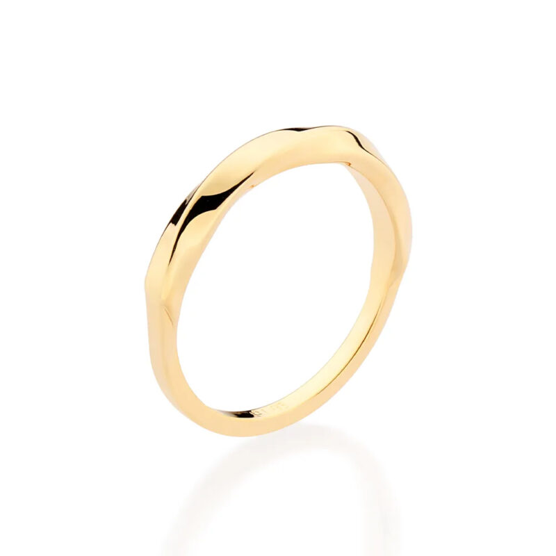 Aliança Twist Rommanel Banhada A Ouro 18k