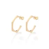 Brinco Rommanel Gio Antonelli Meia Argola Angular Banhado A Ouro 18k
