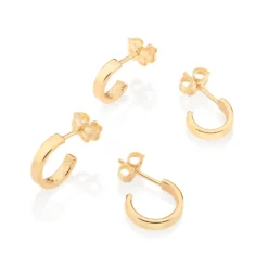 Kit Brinco Rommanel Ana Hickmann Meia Argolas Banhado A Ouro 18k