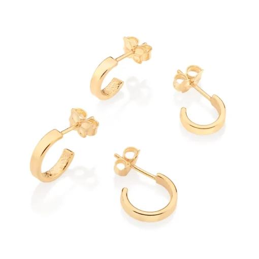 Kit Brinco Rommanel Ana Hickmann Meia Argolas Banhado A Ouro 18k