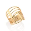 Maxi Anel Rommanel Oito Fios Banhado A Ouro 18k