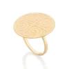 Maxi Anel Rommanel Redondo Estilizado Banhado A Ouro 18k