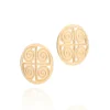 Maxi Brinco Rommanel Redondo Estilizado Banhado A Ouro 18k