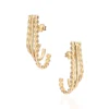 Brinco Triplo Rommanel Meia Argola Banhado A Ouro 18k