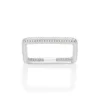 Anel Skinny Rommanel Quadrado Com Zircônias de Prata Maciça 925