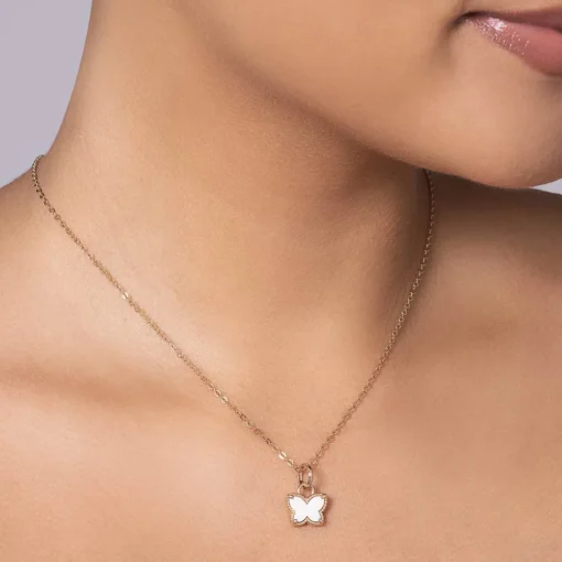 Pingente Rommanel Borboleta Com Acrílico Banhado A Ouro 18k