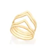 Anel Quatro Fios Rommanel Banhado A Ouro 18k 511968