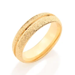 Aliança Granitada Rommanel Banhada A Ouro 18k 511525