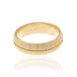 Aliança Granitada Rommanel Banhada A Ouro 18k 511525