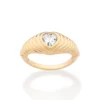 Anel Skinny Rommanel Coração Em Camadas Banhado A Ouro 18k Com Zircônia 513585
