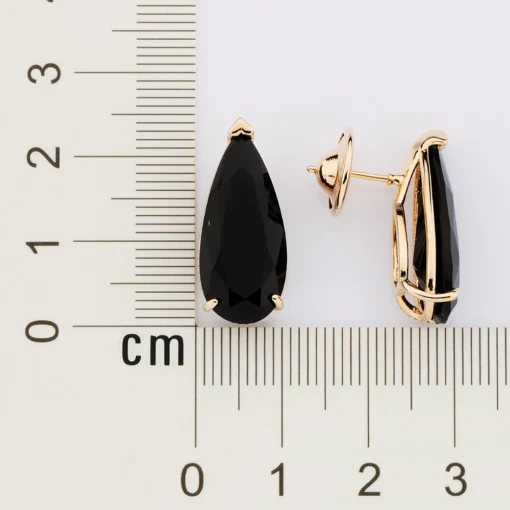 Brinco Gota Rommanel Ana Hickmann Banhado A Ouro 18k Com Cristais 527433