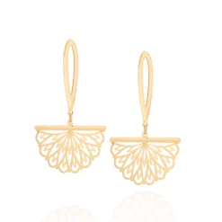 Brinco Rommanel Ana Hickmann Flor Estilizada Banhado A Ouro 18k 525663