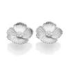 Brinco Rommanel Botão Flor de Prata Maciça 925 Com Zircônias 820265