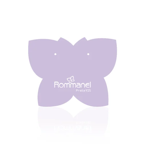 Brinco Rommanel Botão Flor de Prata Maciça 925 Com Zircônias 820265