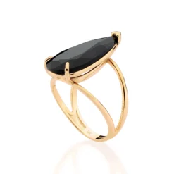 Maxi Anel Gota Rommanel Ana Hickmann Banhado A Ouro 18k Com Cristal 513499