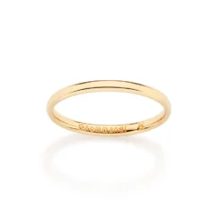 Aliança Fina Rommanel Anatômica Banhada A Ouro 18k 513602