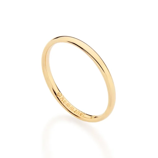 Aliança Fina Rommanel Anatômica Banhada A Ouro 18k 513602