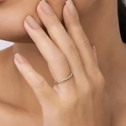 Aliança Fina Rommanel Anatômica Banhada A Ouro 18k 513602