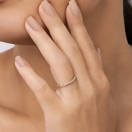 Aliança Fina Rommanel Anatômica Banhada A Ouro 18k 513602