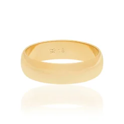 Aliança Lisa Rommanel 5mm Banhada A Ouro 18k 510892