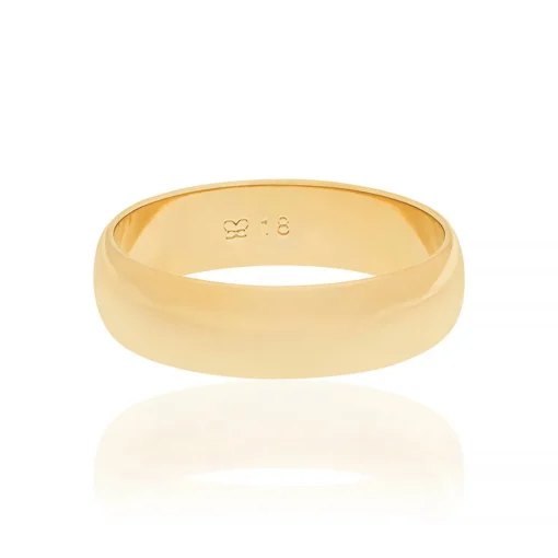 Aliança Lisa Rommanel 5mm Banhada A Ouro 18k 510892