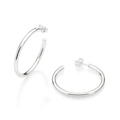 Brinco Rommanel Meia Argola de Prata 925 820140