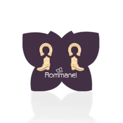 Kit Brincos Rommanel Bota e Ferradura Banhado a Ouro 18k 527501