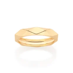 Aliança Geométrica Rommanel Banhada a Ouro 18K 513220