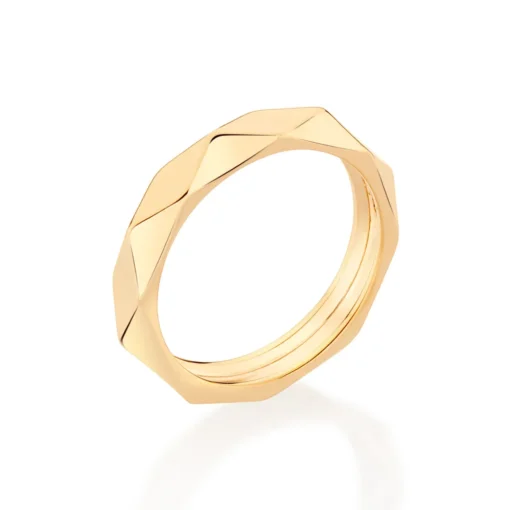 Aliança Geométrica Rommanel Banhada a Ouro 18K 513220
