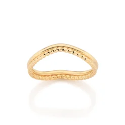 Anel Rommanel Aro Duplo Ondulado e Torcido Banhado a Ouro 18k 513566