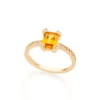 Anel Rommanel Banhado a Ouro 18k com Zircônias e Cristal Anel Rommanel Banhado a Ouro 18k com Zircônias e Cristal amarelo 512694