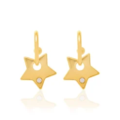 Brinco Estrela Rommanel Joia Banhada Ouro 18k 522986