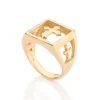 Maxi Anel Chevalier Vazado Rommanel Masculino Com Cruz Banhado A Ouro 18k 513586