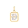 Pingente Alfabeto Letra D Rommanel Banhado A Ouro 18k com Aplicação de Rhodium 540100