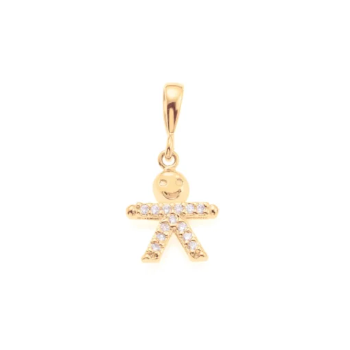 Pingente Rommanel Formato Menino Banhado Ouro 18k Com Zircônias 541617
