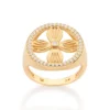Anel Boho Com Flor Rommanel Ana Hickmann Banhado A Ouro 18k e Zircônias 513590