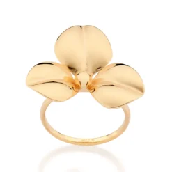 Anel Skinny Com Flor Abaulada Rommanel Ana Hickmann Banhado A Ouro 18k 513497
